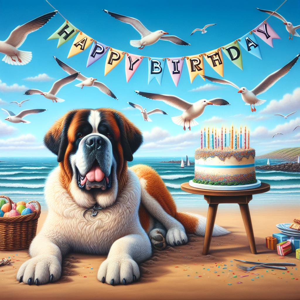 4) Birthday AI Generated Card - St. Bernard   (5a1ae)