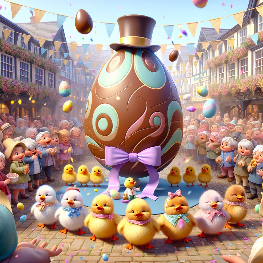 2) Easter AI Generated Card - Eggs , Chocolate 🍫 , Duck , Chick , and Pig (7bfc4)