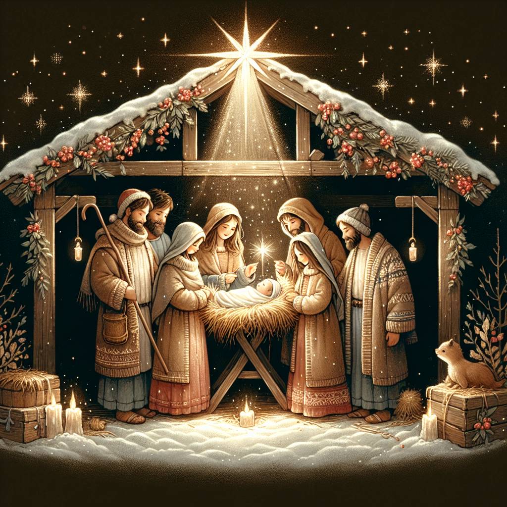 2) Christmas AI Generated Card - Jesus, family (74736)
