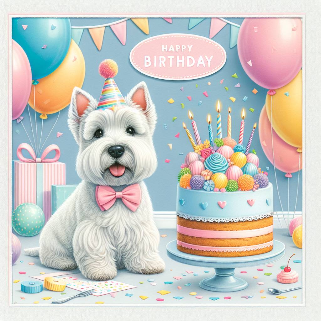 1) Birthday AI Generated Card - Scottish Terrier   (448e1)