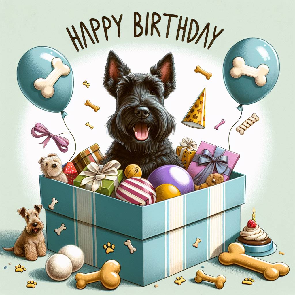 4) Birthday AI Generated Card - Scottish Terrier   (e4756)