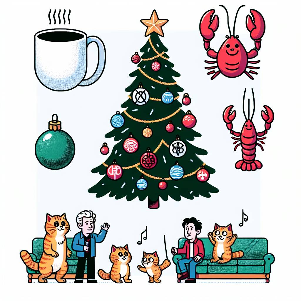 3) Christmas AI Generated Card - Friends TV show, Ginger cats, and Christmas