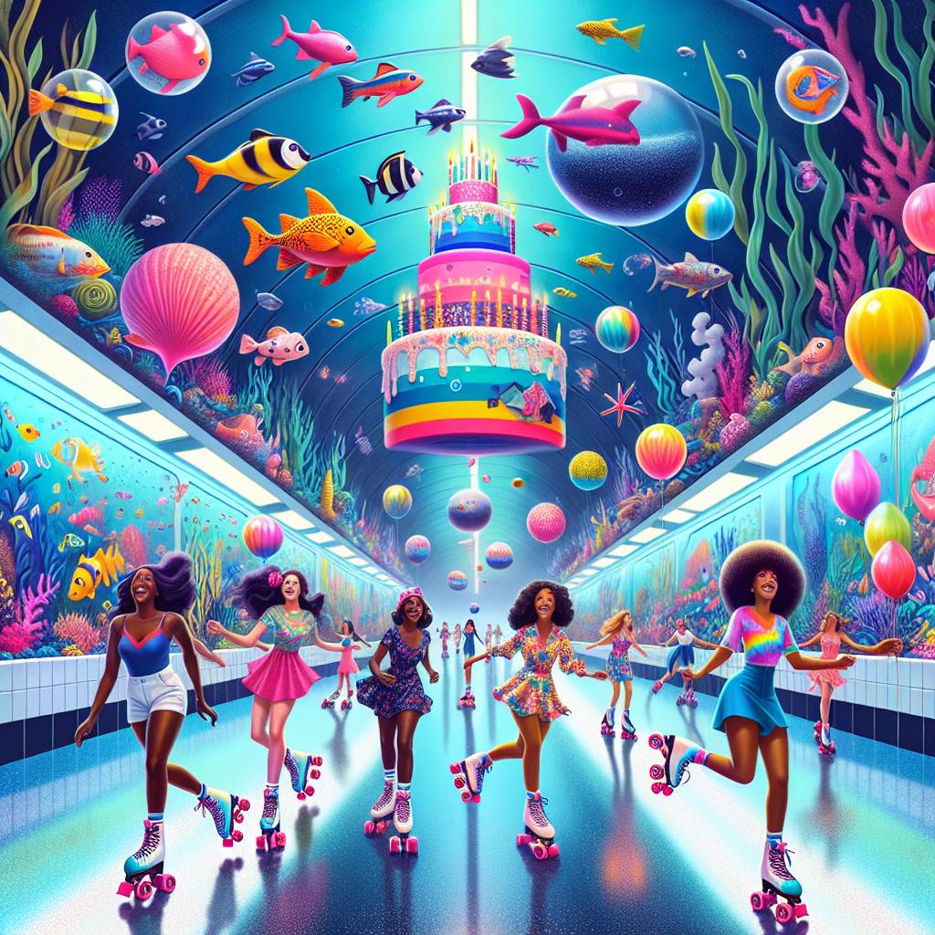 2) Birthday AI Generated Card - Finding Nemo, Women, and Roller skating