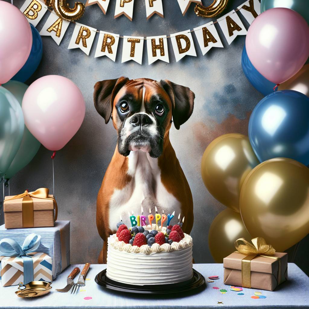 4) Birthday AI Generated Card - Boxer   (d8fc3)