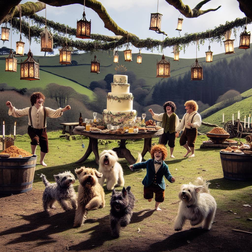 2) Birthday AI Generated Card - Hobbits, and Dogs (cb55e)