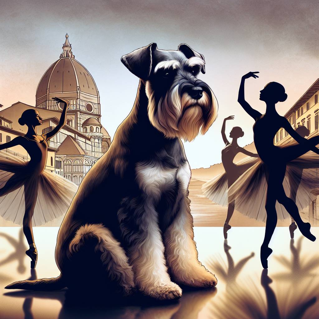 1) Mothers-day AI Generated Card - Schnauzer, Ballet, and Florence (f609b)