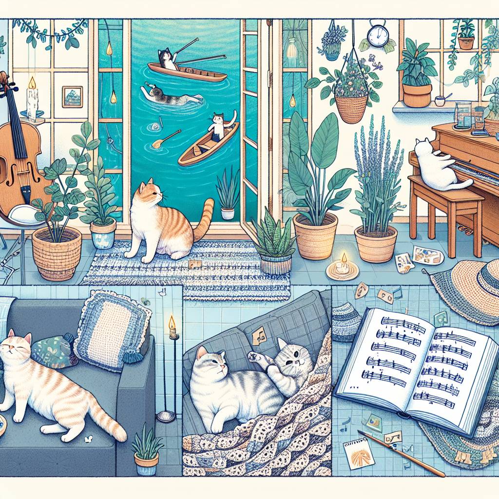 2) Birthday AI Generated Card - Plants, Cats, Crochet, Violin, Piano, Swimming, and 📖  (d3dcf)