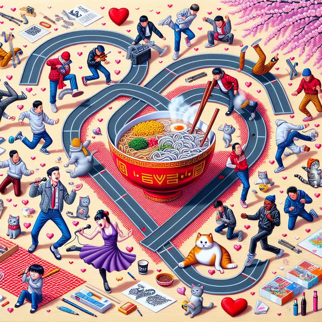 2) Valentines-day AI Generated Card - Model cars, Morrissey, cats, break dancing, Japan, noodles, art (25632)