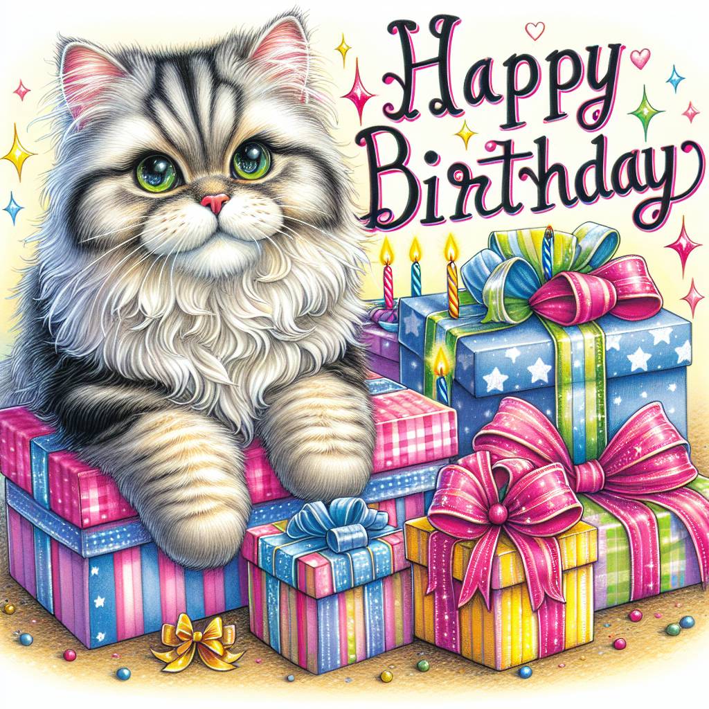 2) Birthday AI Generated Card - American Wirehair Birthday Cards (b7b10)