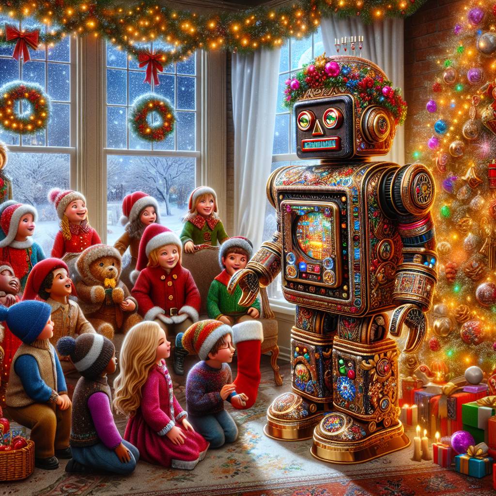 2) Christmas AI Generated Card - Robots, Christmas , and Voiceover