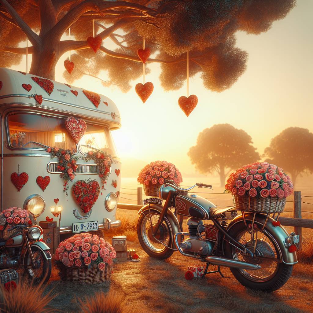 2) Valentines-day AI Generated Card - Motorbikes, and Motorhome (8c0eb)