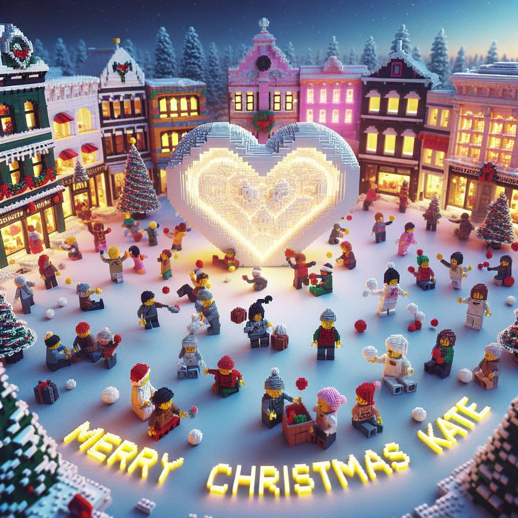 3) Christmas AI Generated Card - Family/love/lego/snow (43ede)