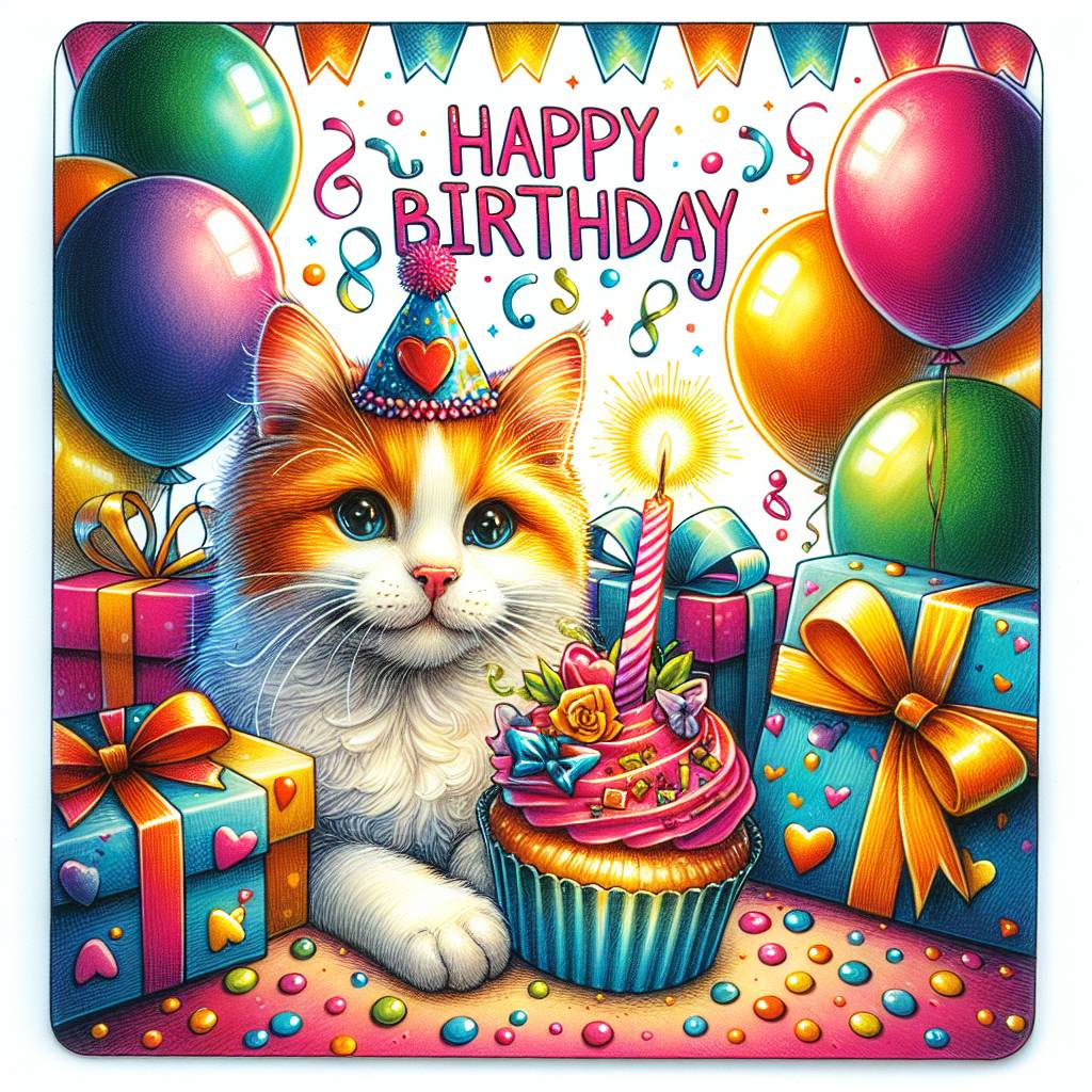 1) Birthday AI Generated Card - Turkish Van Birthday Cards (9caec)