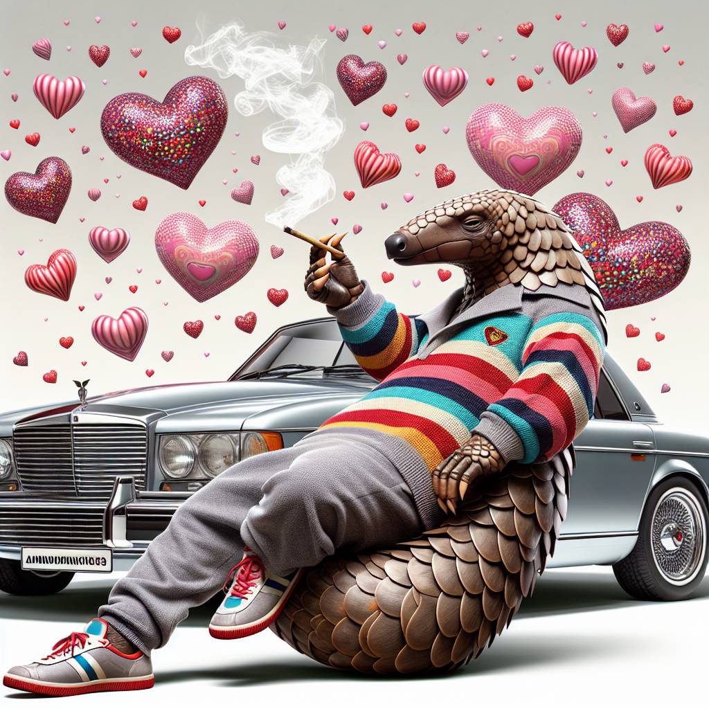 2) Valentines-day AI Generated Card - Pangolin, Smoking weed, Audi, and Harlequins Rugby (92e35)