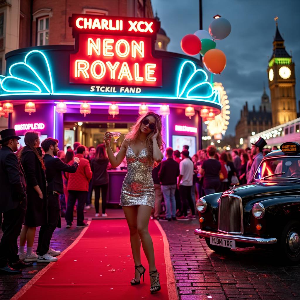 1) Birthday AI Generated Card - Charli xcx, Night club, Cocktails, and London (fca05)