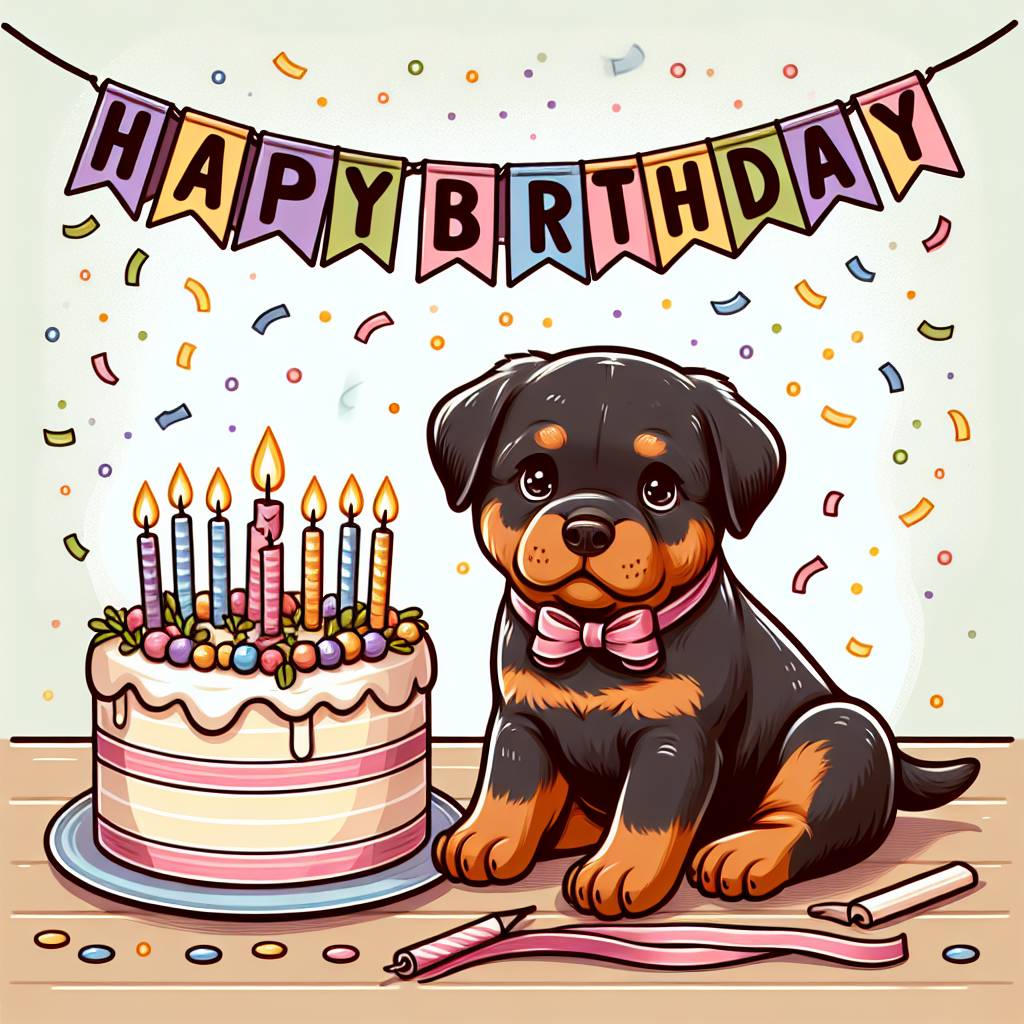 2) Birthday AI Generated Card - Rottweiler   (c23e8)