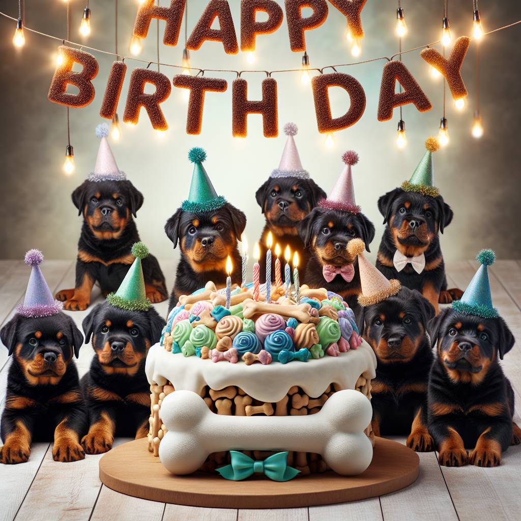 3) Birthday AI Generated Card - Rottweiler   (38f2a)