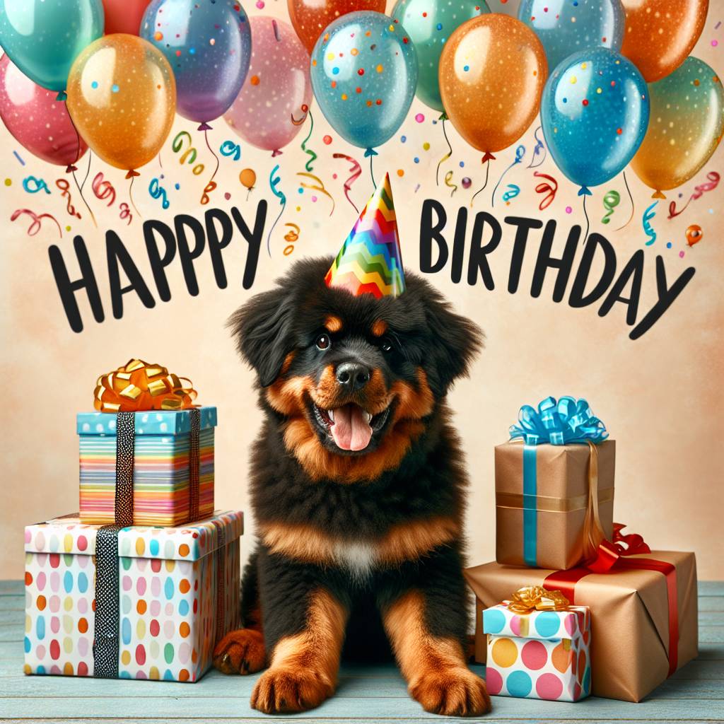 1) Birthday AI Generated Card - Rottweiler   (59e4a)