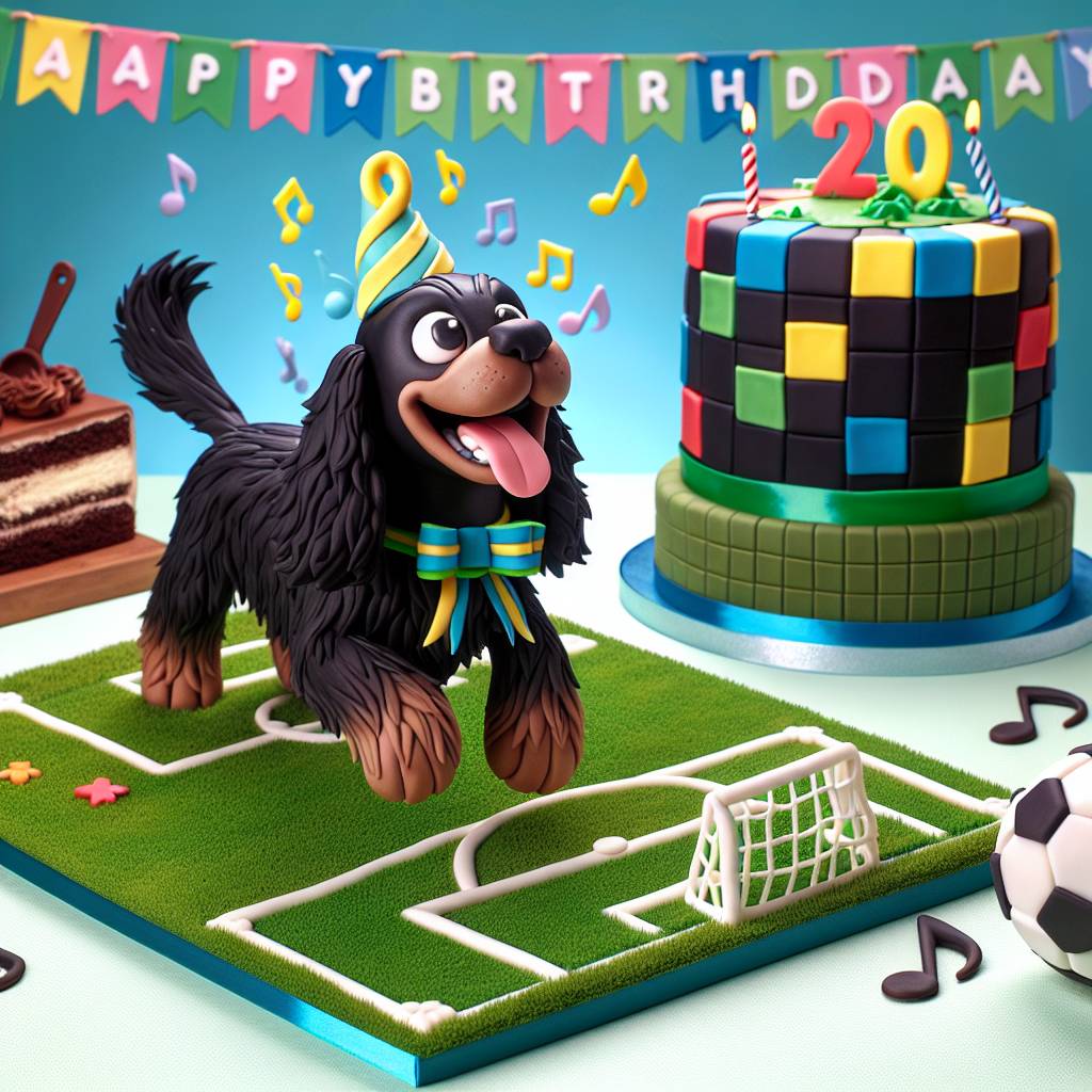 2) Birthday AI Generated Card - Black springer , Soccer, Minecraft, Chocolate, and Taylor Swift (d101e)