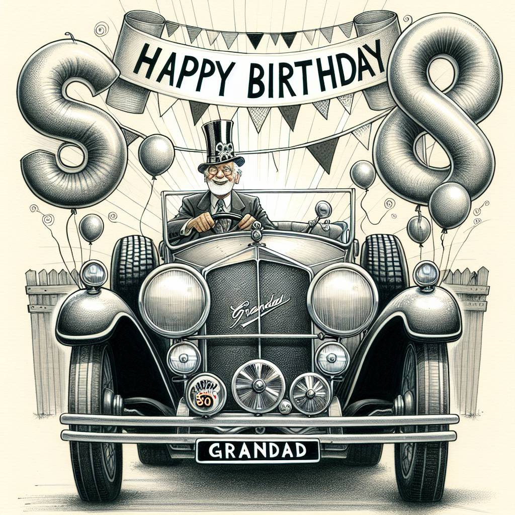 3) Birthday AI Generated Card - grandad 80th   (a803b)