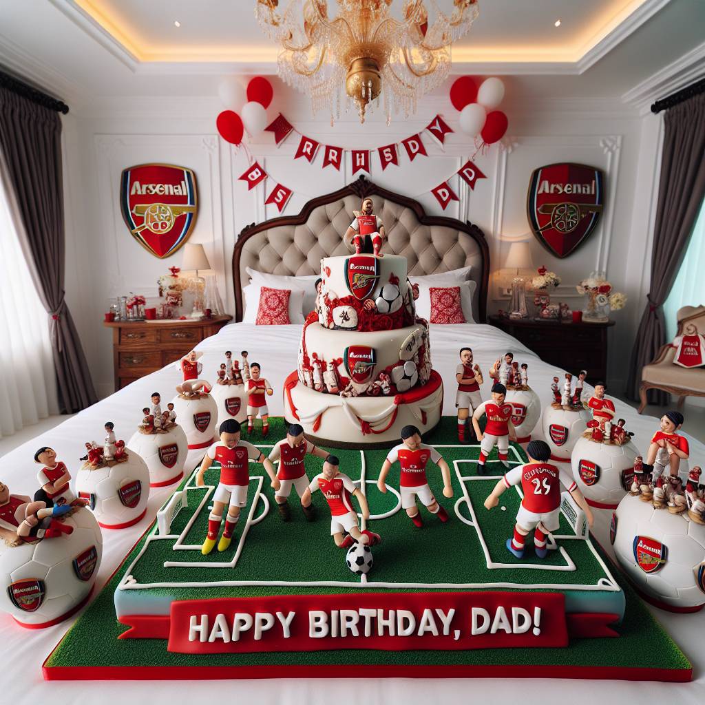 1) Birthday AI Generated Card - Arsenal football, Soccer, and Dad (33f58)