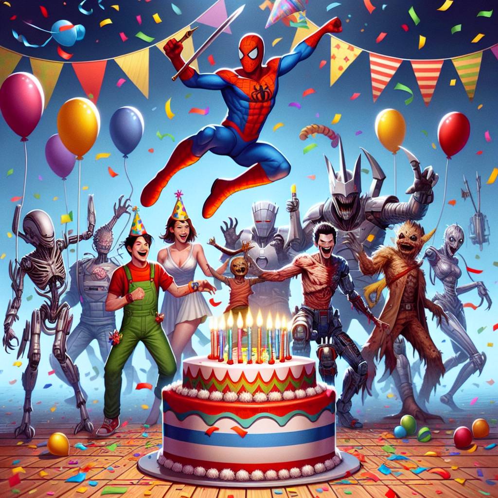1) Birthday AI Generated Card - Spiderman, and 5 nights at Freddy’s  (b2a4b)