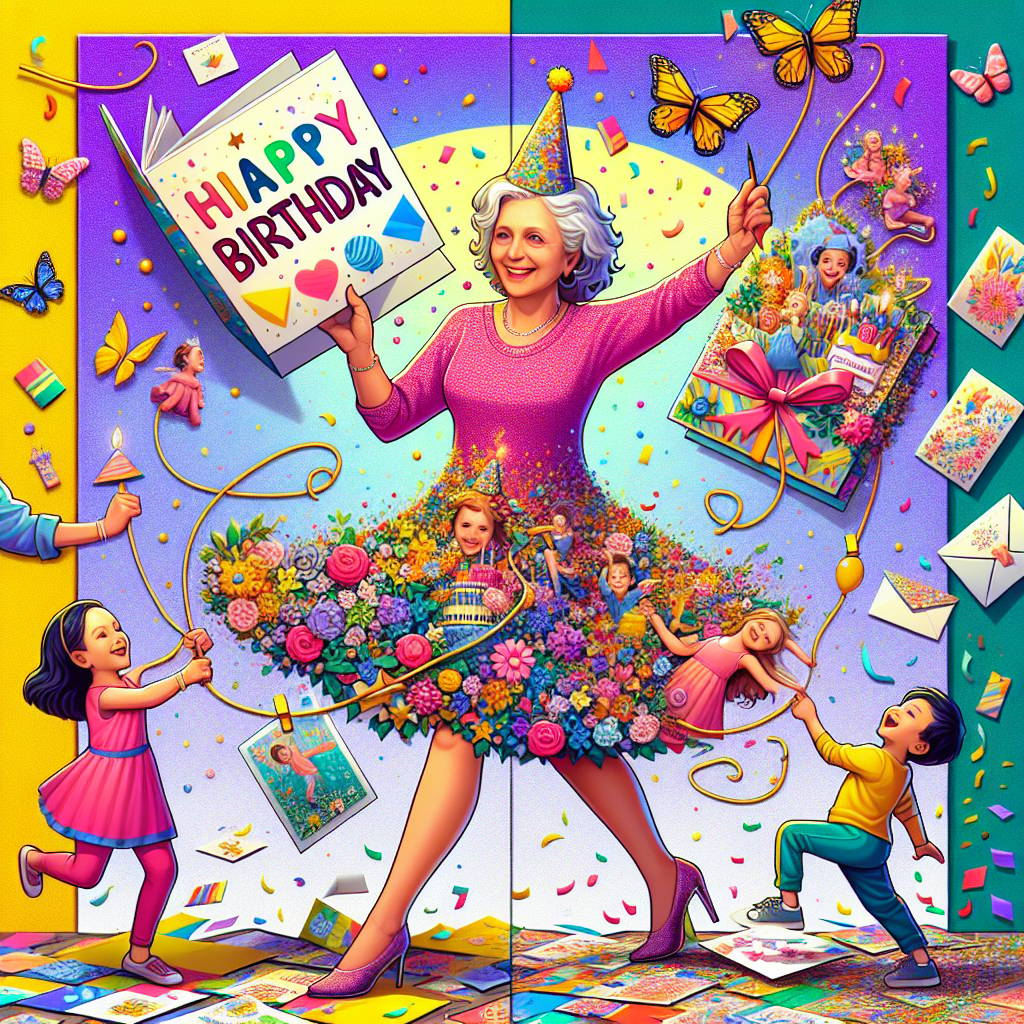 1) Birthday AI Generated Card - Janet , Line dancing, Card making, Grankids, and Butterflies (299f9)