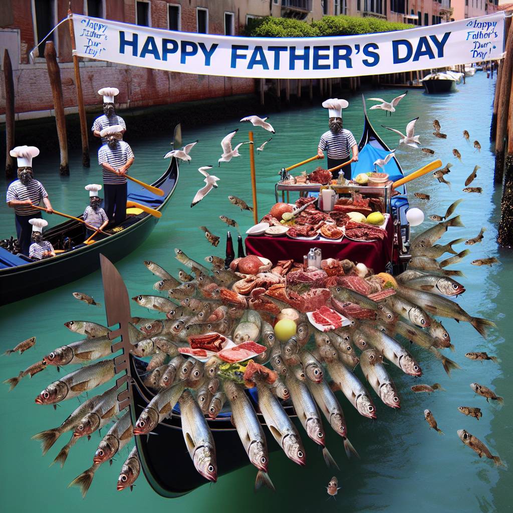 2) Fathers-day AI Generated Card - Snorkeling, Meat, and Venice (94ba6)