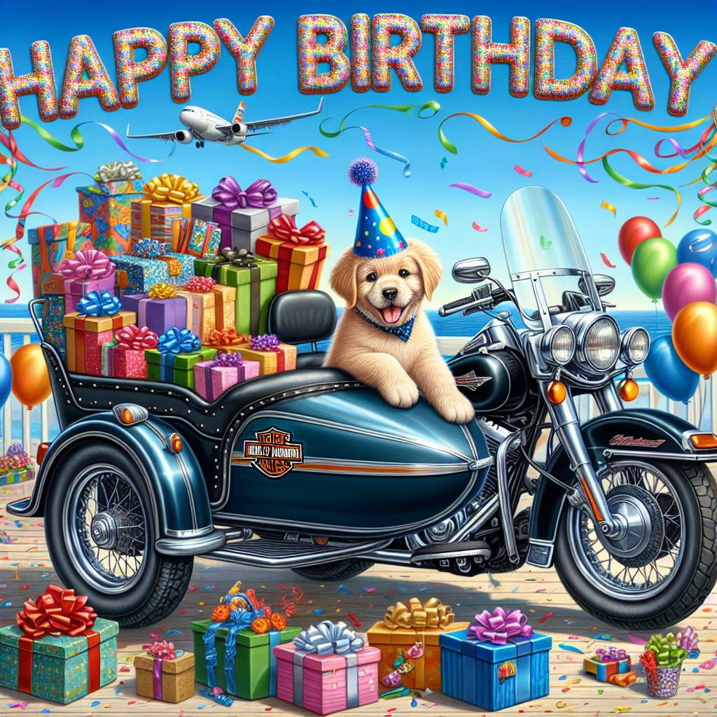 4) Birthday AI Generated Card - harley davidson   (8f893)