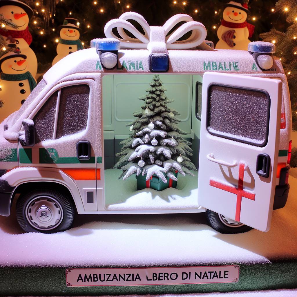 3) Christmas AI Generated Card - Ambulanza albero di natale (ce0c8)