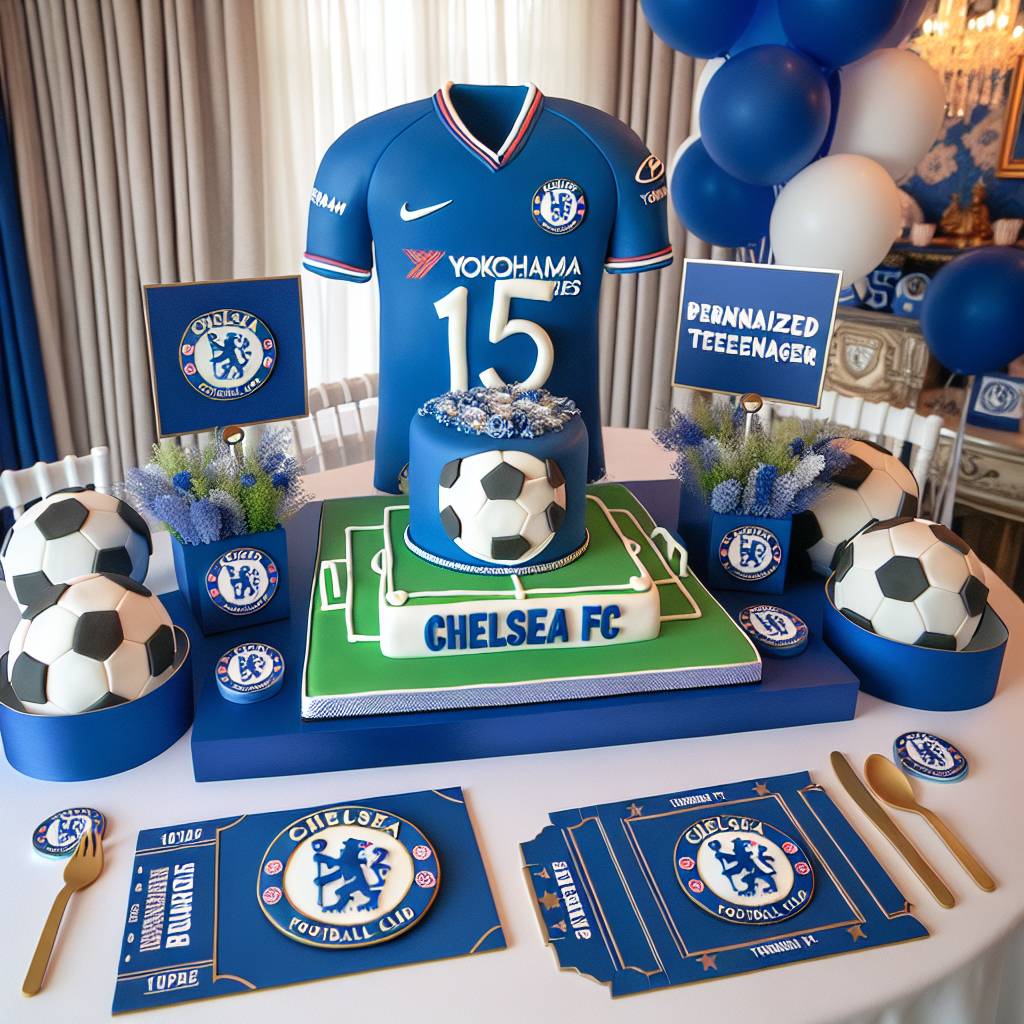 1) Birthday AI Generated Card - Chelsea football , and 15th birthday  (fba1c)