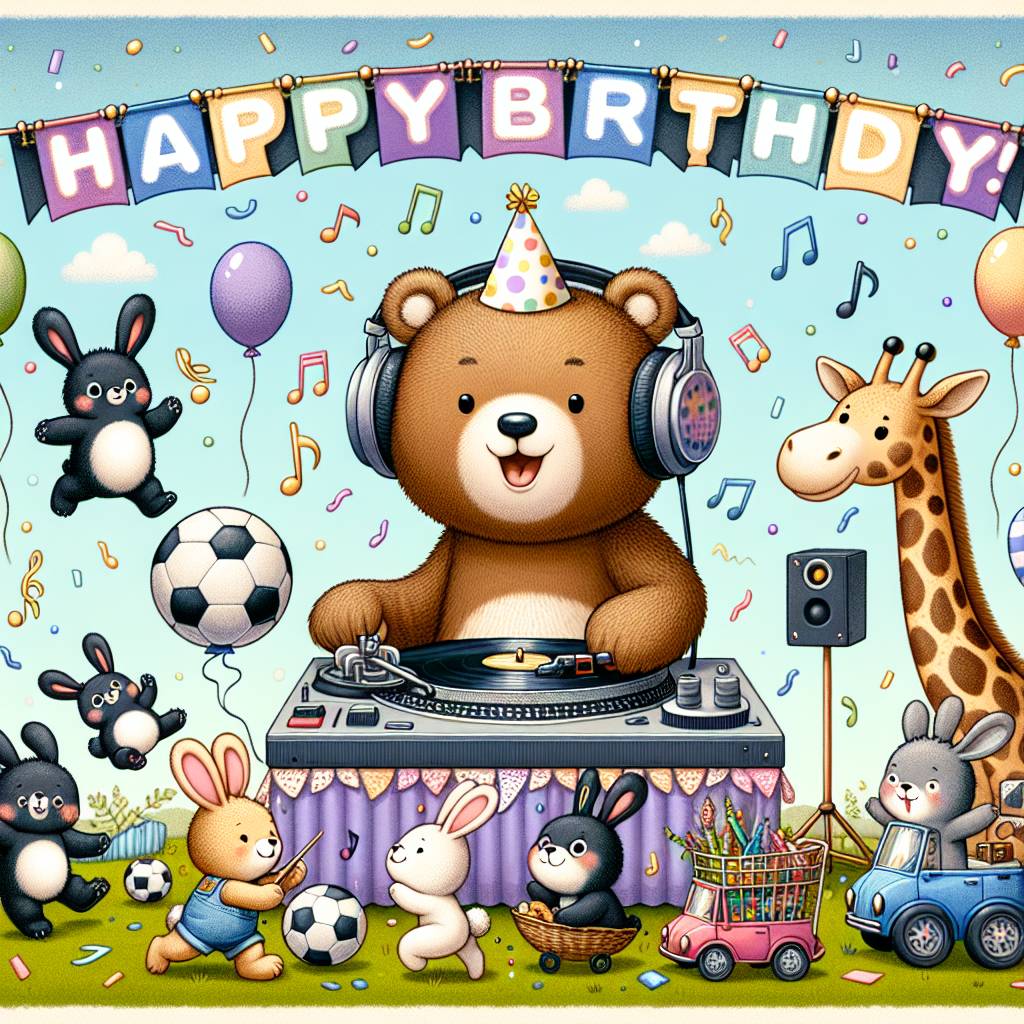 1) Birthday AI Generated Card - Music, Cars, and Sports (ea134)