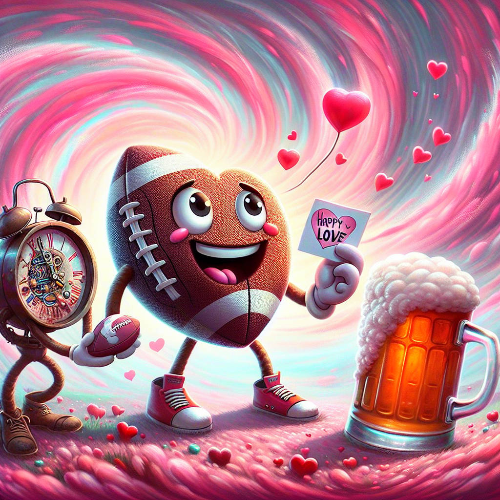 1) Valentines-day AI Generated Card - Football, beer, Dr who (af3a5)