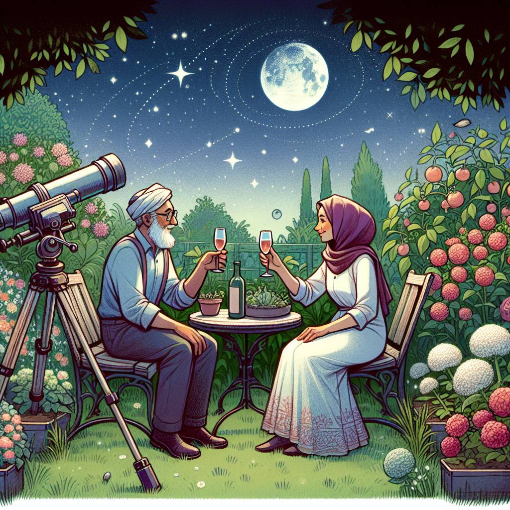 2) Anniversary AI Generated Card - Gardening, and Astronomy (9fbb6)