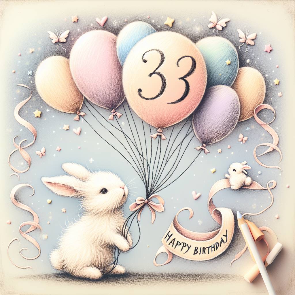 4) Birthday AI Generated Card - 33th   (1243f)