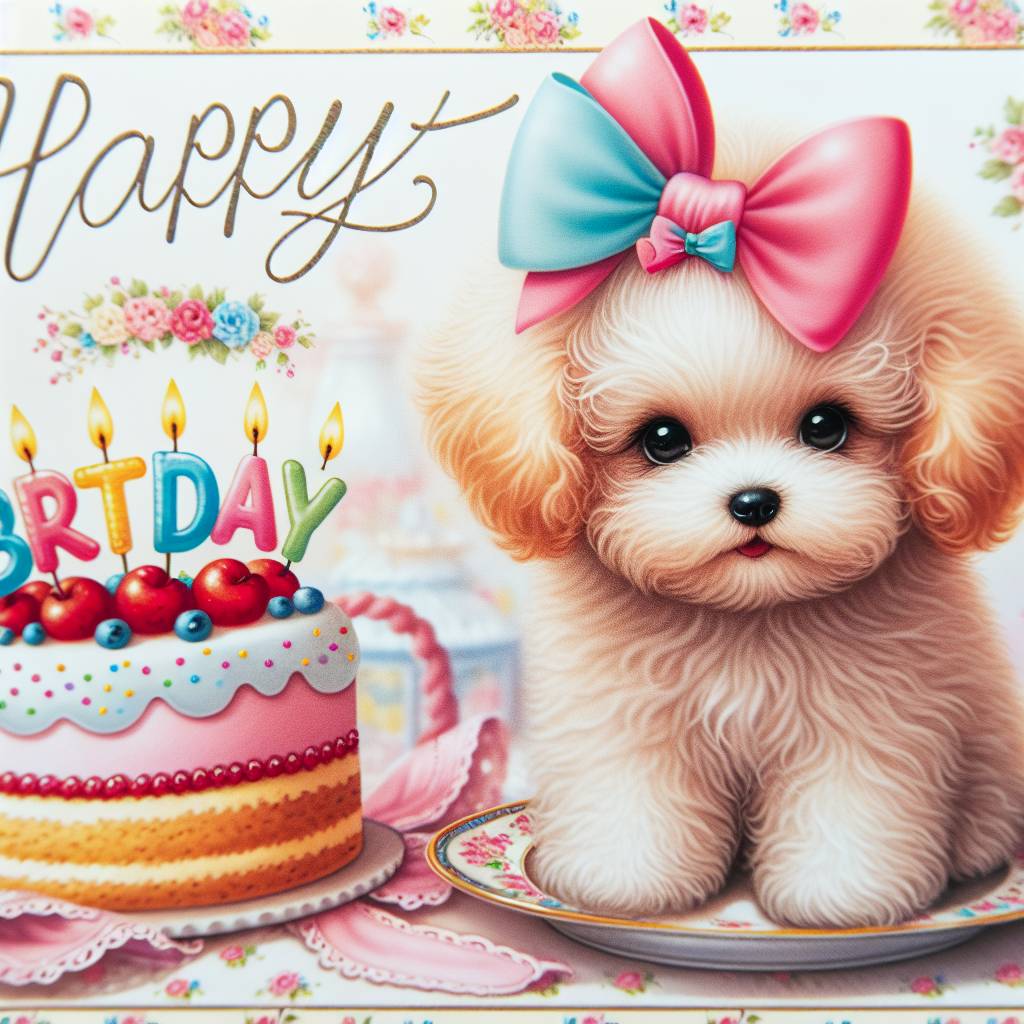 2) Birthday AI Generated Card - Poodle   (6bfb1)