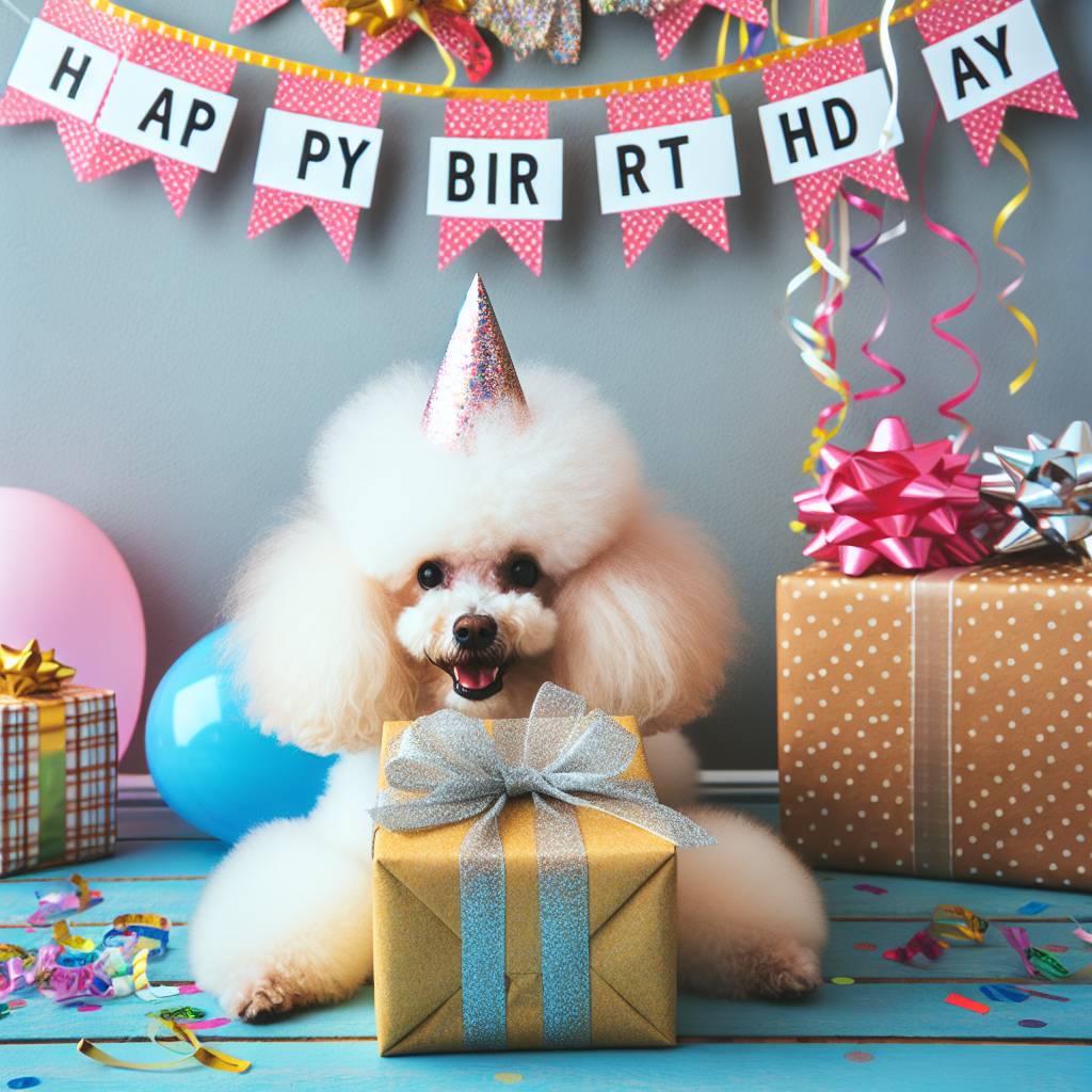 3) Birthday AI Generated Card - Poodle   (7f02c)