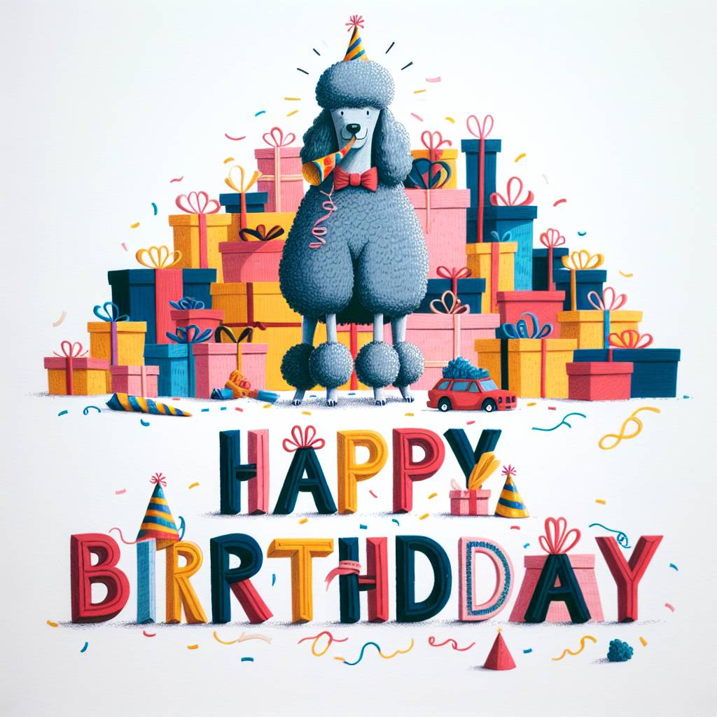 4) Birthday AI Generated Card - Poodle   (139d3)