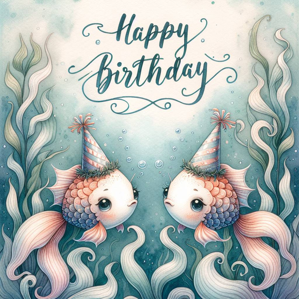 2) Birthday AI Generated Card - Pisces Birthday Cards (12952)