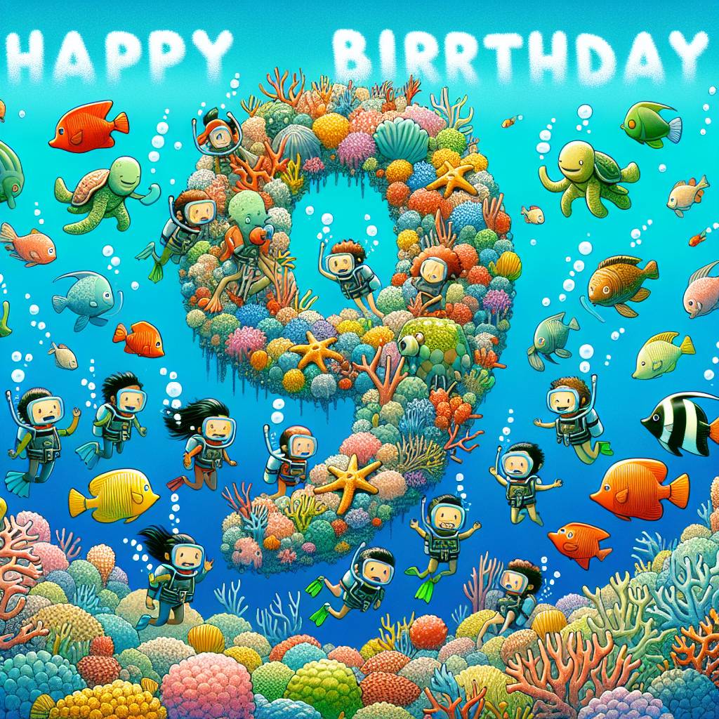 2) Birthday AI Generated Card - 9th kids   (a4c87)