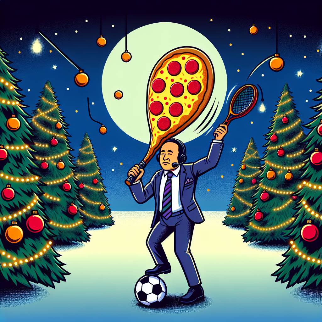3) Christmas AI Generated Card - Soccer commentator, 5 pizzas a week, and Average tennis player (c8f65)})