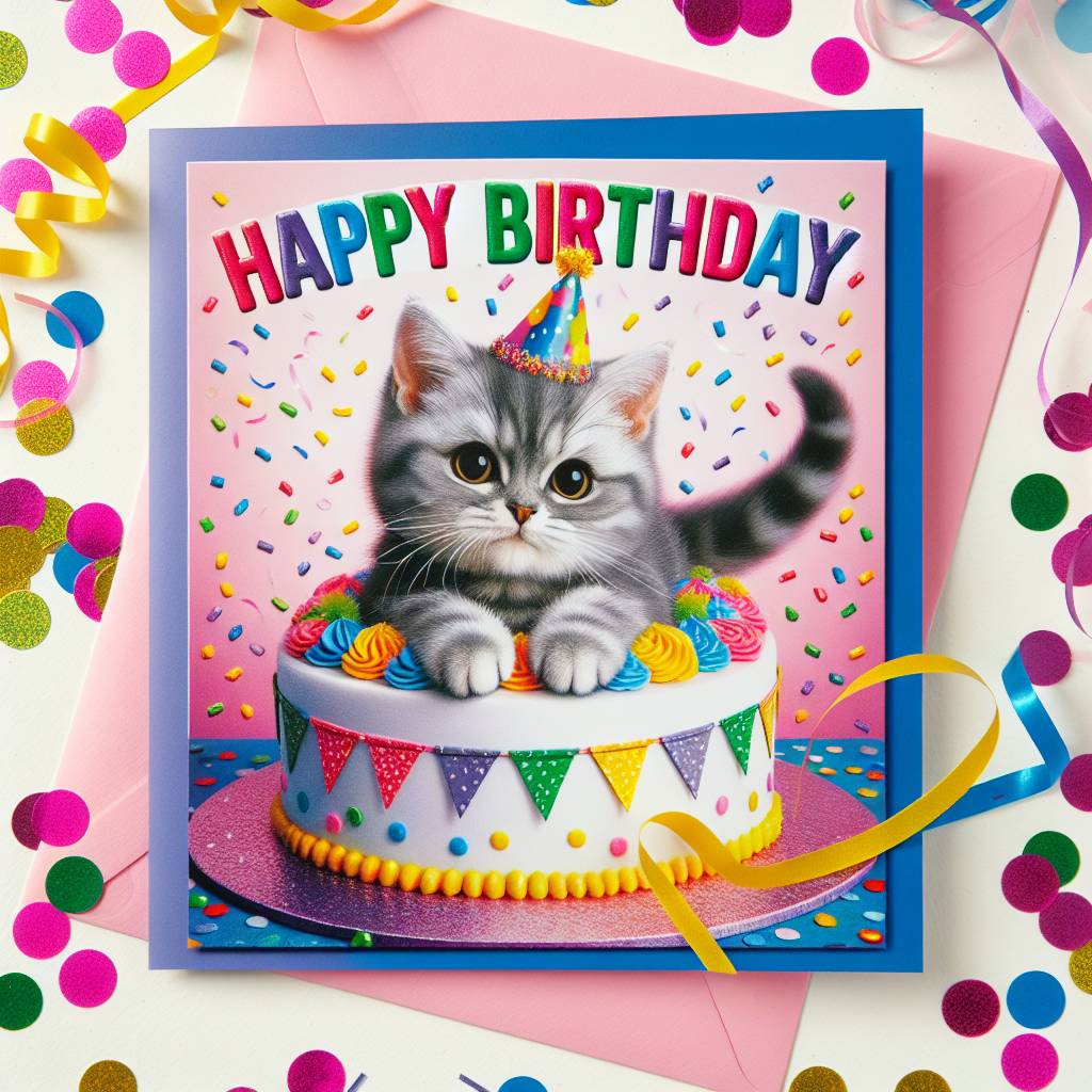 3) Birthday AI Generated Card - Chartreux Birthday Cards (a51de)