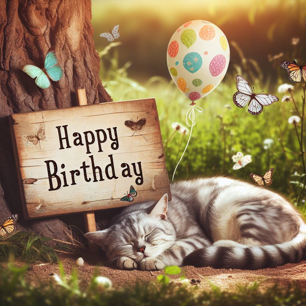 4) Birthday AI Generated Card - Chartreux Birthday Cards (2ee07)