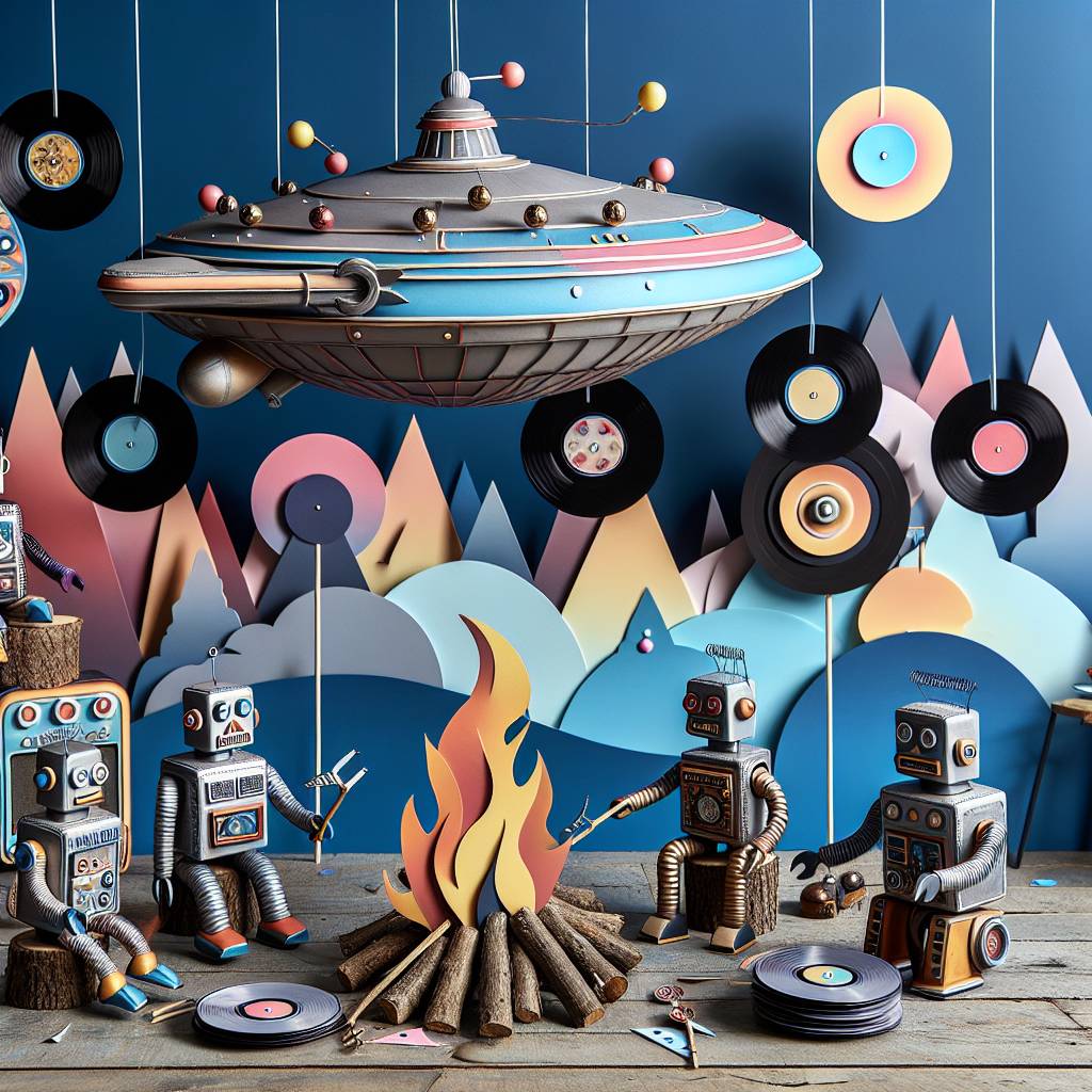 2) Birthday AI Generated Card - Camping, Robots, Records , Rockabilly, and Spaceship  (ba974)