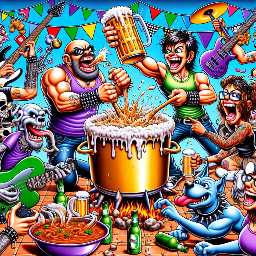 1) Birthday AI Generated Card - Heavy metal, Beer, Video games, Curry, and Blue Staffordshire bull terrier (c8624)