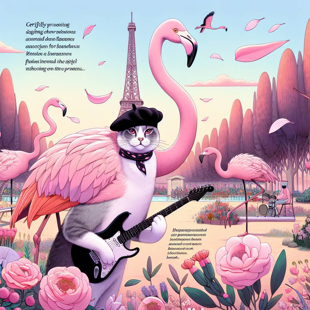1) Mothers-day AI Generated Card - Flamingoes, Cats, Flowers, Australia, France, and Rock music (d7f4c)