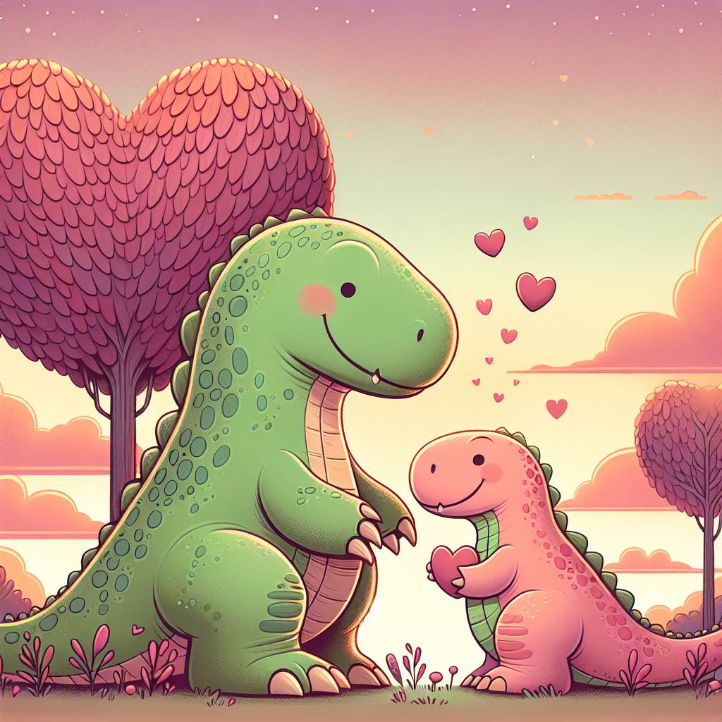 1) Valentines-day AI Generated Card - dinosaur (3057e)