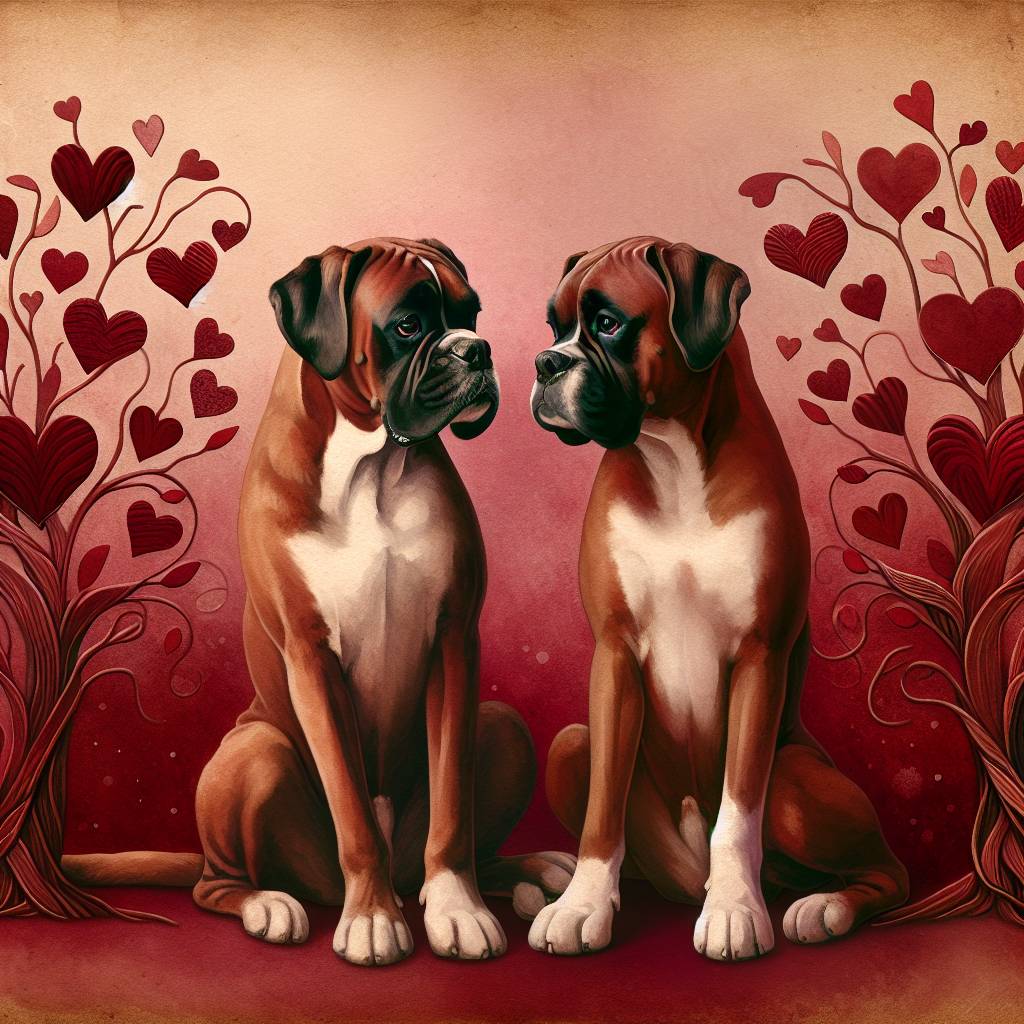 1) Valentines-day AI Generated Card - Wine boxer dogs trees (fc52a)