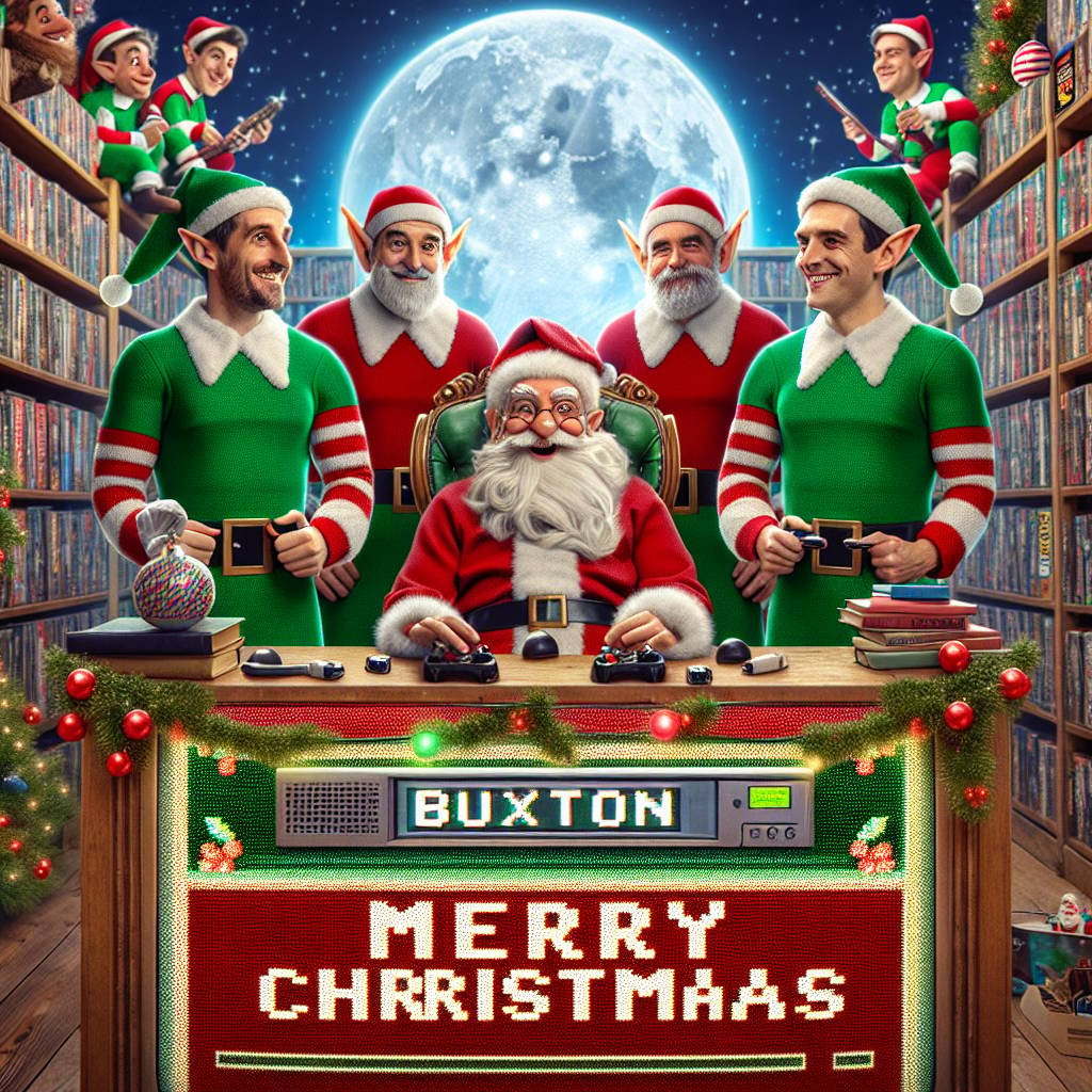 3) Christmas AI Generated Card - Gaming, Books, and Buxton (ba2c7)