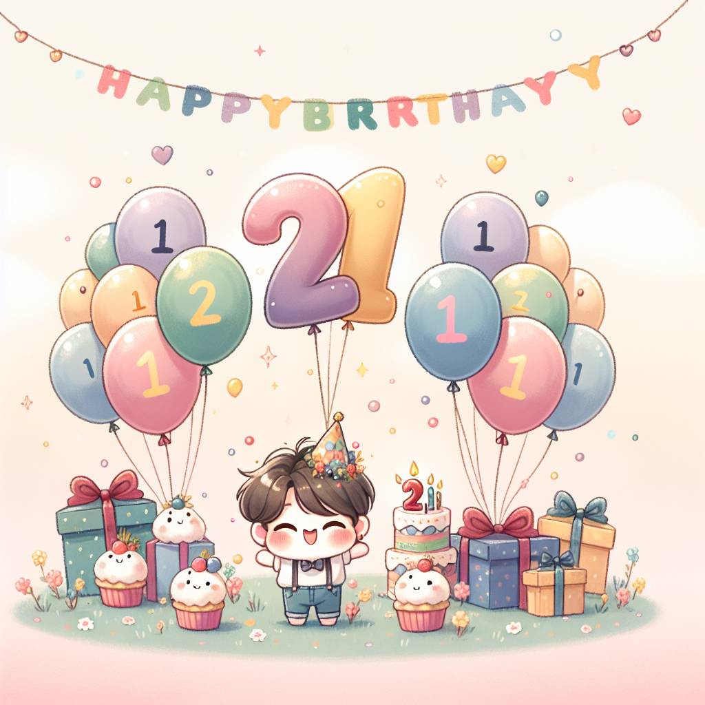 2) Birthday AI Generated Card - 21st birthday  (941b2)